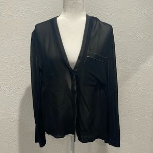 Black see through blouse